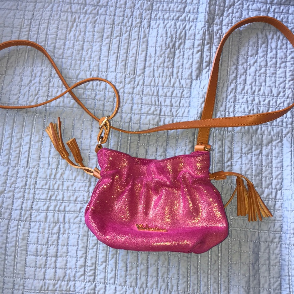 Pink Valentina purse with golden sparkles